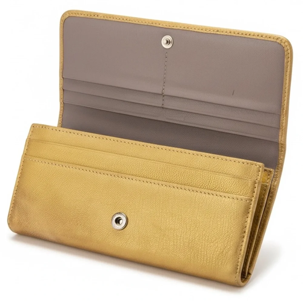 Jimmy Choo Nino Crystal Star-Studded Pearlized Yellow Leather Wallet and COA - Picture 9 of 17